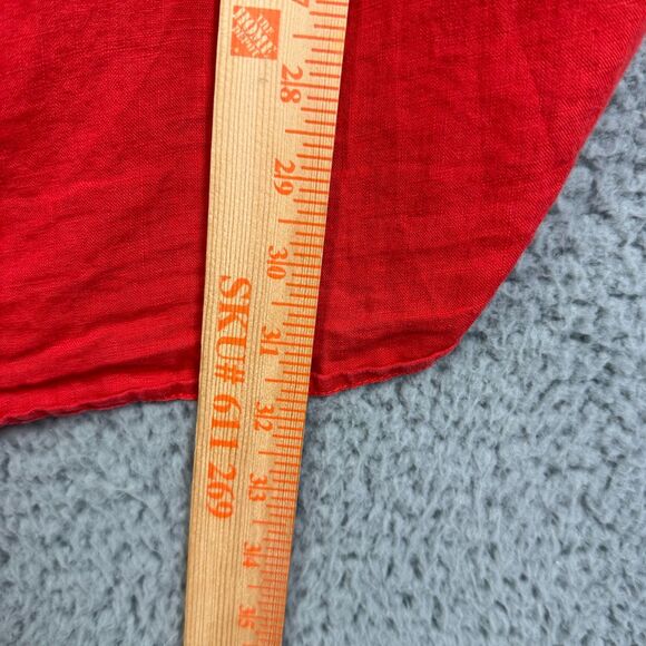 Christian Siriano NY Bright Red Linen Oversized Long Sleeve Shirt Lagenlook L - Picture 8 of 9